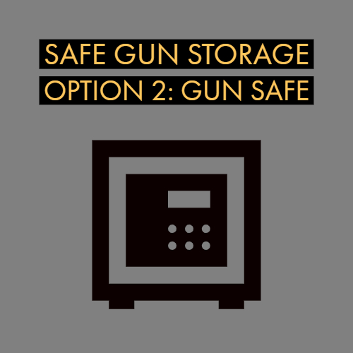 graphic that says, "Safe gun storage option 2: Gun Safe"