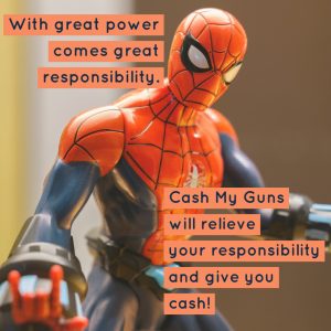 Cash My Guns responsibility exchanged for cash graphic