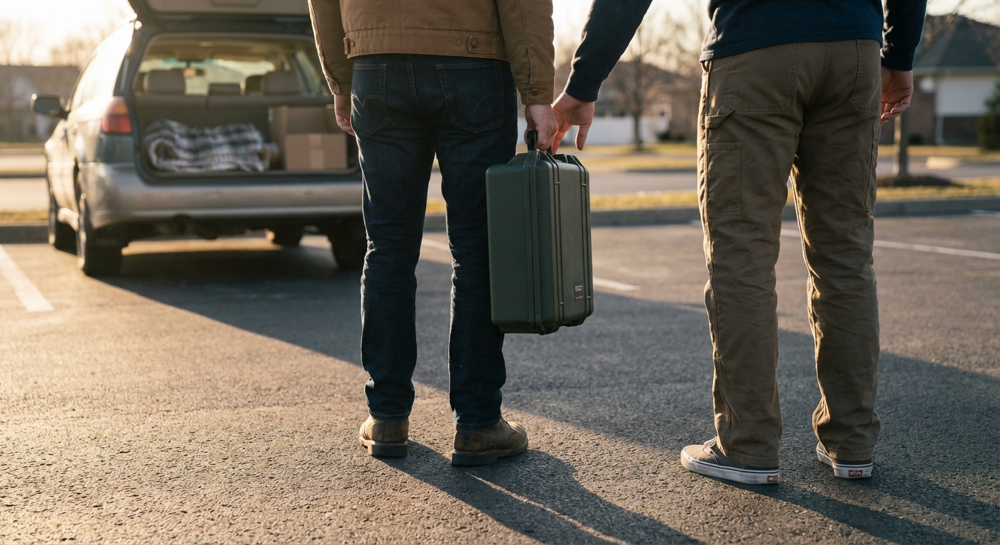 Felony-risk mistake (parking lot handoff)