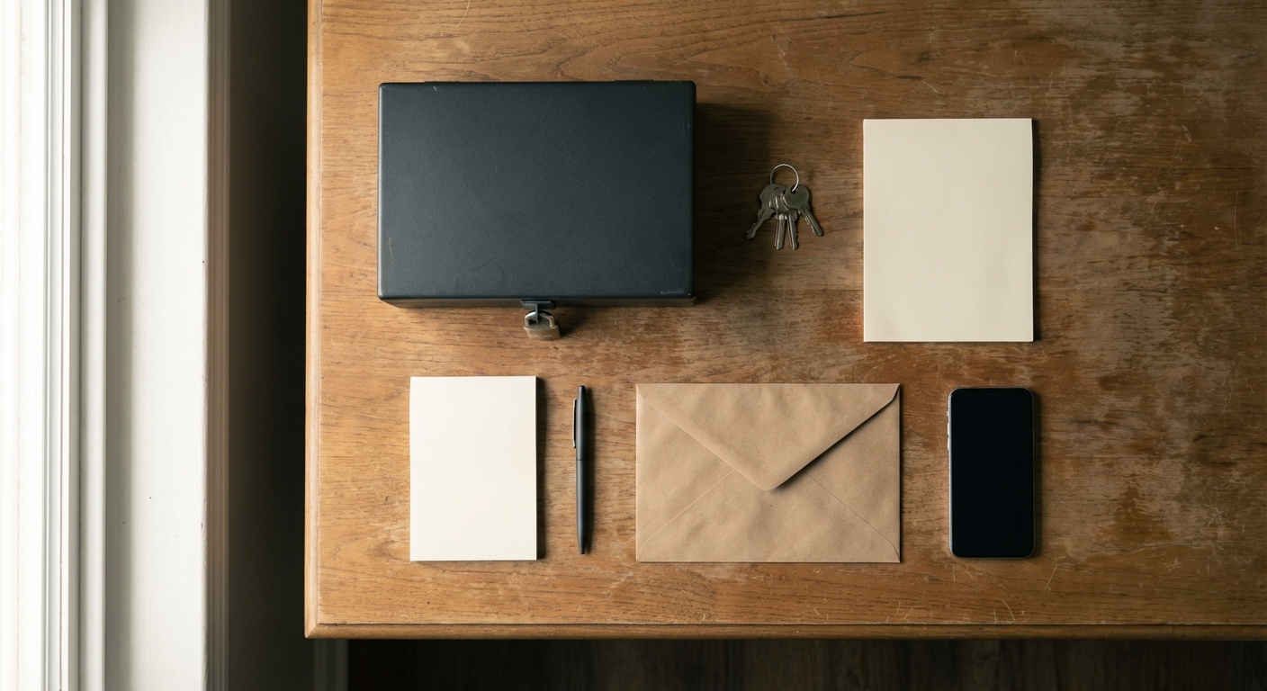 One-page checklist concept: organized items laid out