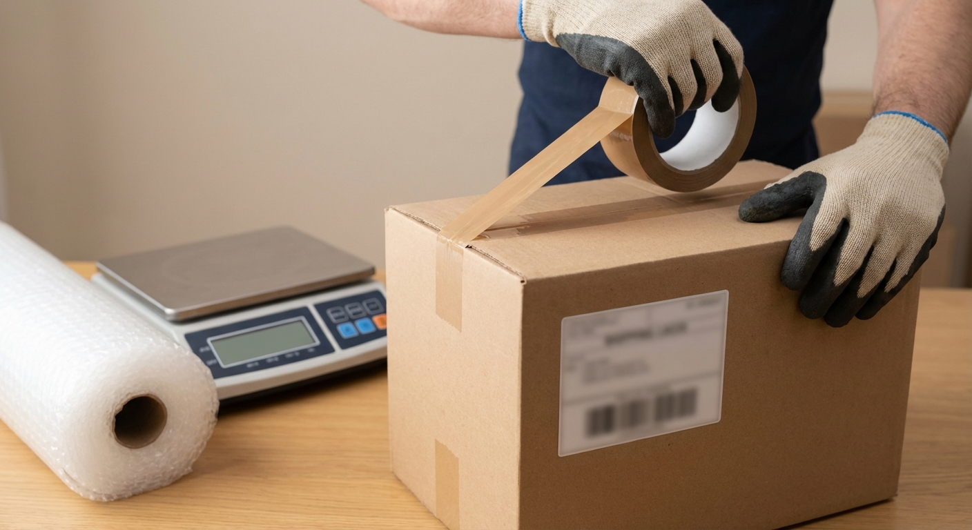 Step process: packing and shipping