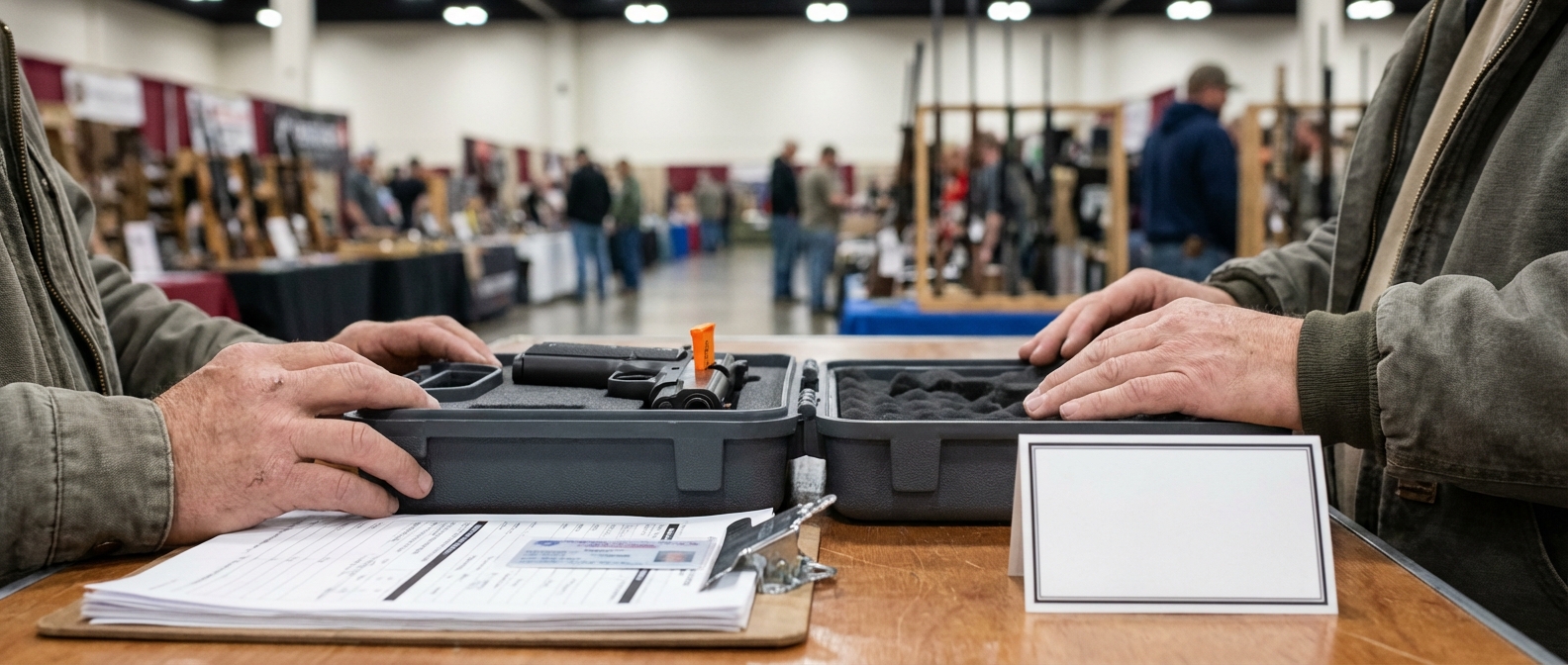 Sell gun bought at gun show, transfer rules and paperwork