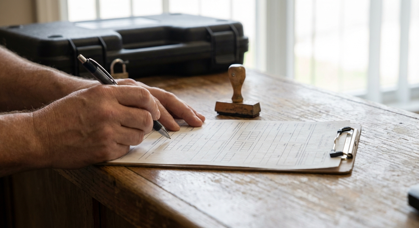 Background Check Paperwork Close-Up